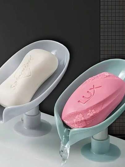 1 قطعة صحن صابون بشكل ورقة مع كوب شفط. صحن صابون بشكل ورقة مع فتحة تصريف. صحن صابون مع كوب شفط، مانع الانزلاق، مناسب للاستخدام في الحمام والمطبخ والديكور المنزلي، تخزين وتنظيم الحمام، ديكور الخريف، ديكور العودة إلى المدرسة، هدايا عيد الميلاد والشكر (ألوان عشوائية)