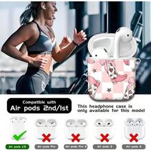 TLL  Compatible With AirPods 2nd 1st GenerationCute Hard Case With Golden Keychain Soft TPU Protective Shockproof Case For Girls Women Cute Cowgirl Boots2574 - 可愛牛仔女靴 - 查看 6