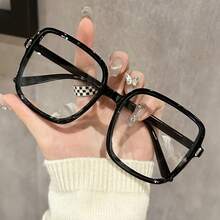 Women's Elegant Square Glasses - Non-Daily And Formal Glasses, Simple And Fashionable Black Frame, Suitable For Casual And Formal Occasions - Lightweight And Durable Design, Fashionable Glasses - 1件 黑白平面 - 查看 11