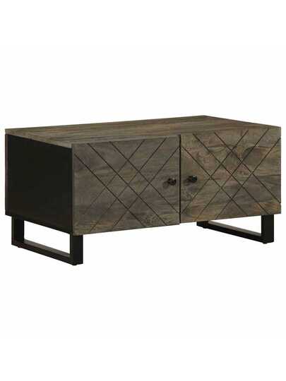 VidaXL Coffee Tafel 80x50x40 Cm Solid Mango Wood Zwart