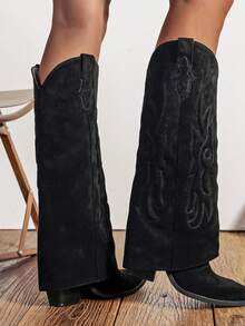 Western    Side Zipper    Holiday - Black - View 2