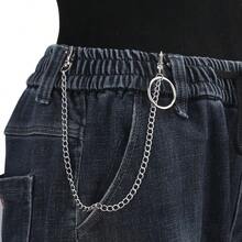 6-Piece Punk Pants Chain Set – Multi-Layer Hiphop Rock Chains With Waist Belt, And Edgy Accessory Men & Women, Streetwear And Bold Outfits - Khóa kéo vòng một lớp - Xem 13