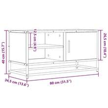 vidaXL TV-Schrank Grau Sonoma 80x34,5x40 cm Holzwerkstoff und Metall