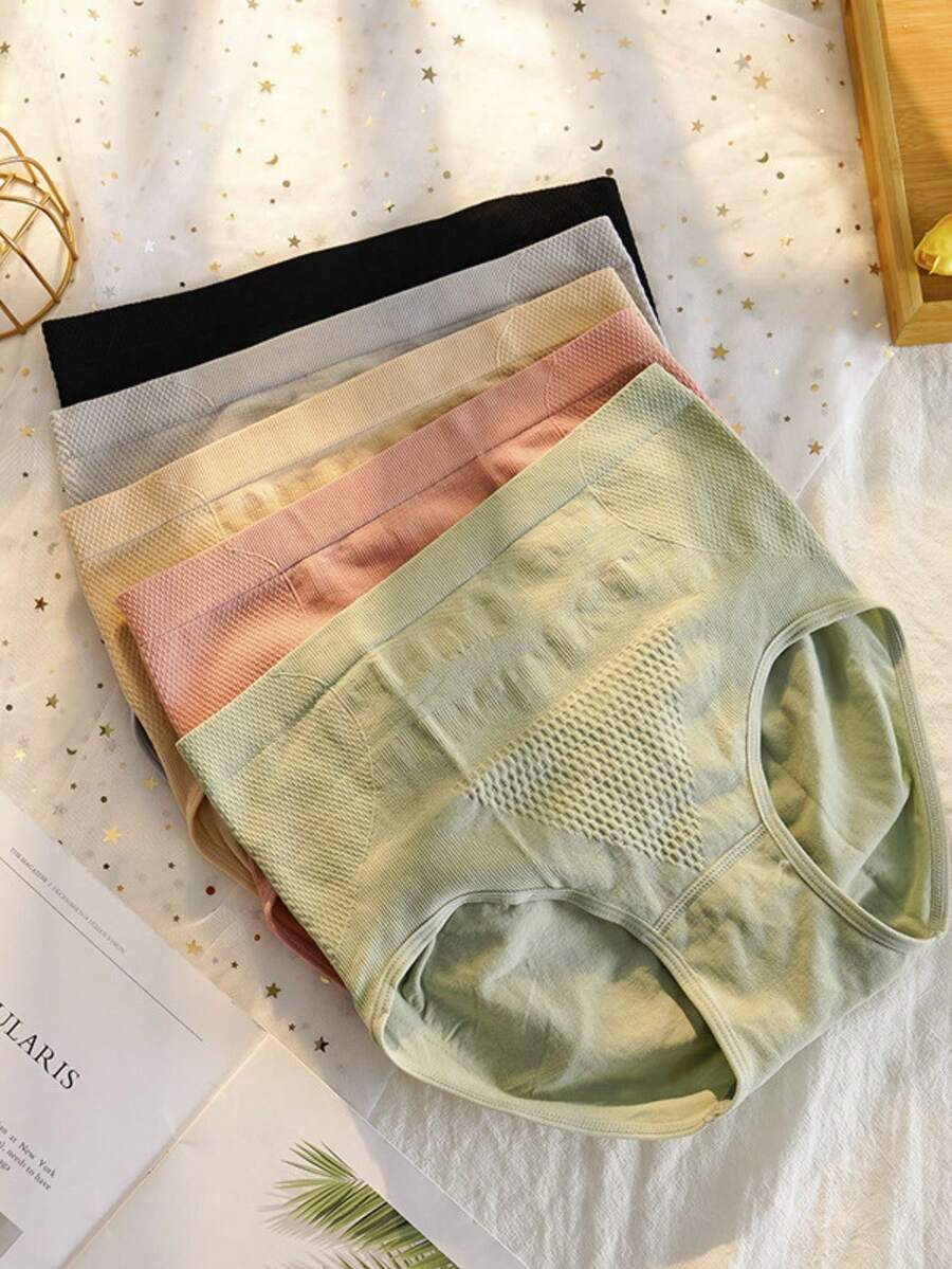 Set 3 bragas Ropa Interior de cintura alta tipo faja sin costuras cruzadas, Mayoreo talla grande para mujer, levantamiento de glúteos, modelado corporal, ajuste de cintura, levantamiento de cadera, Tela antibacteriano MAYOREO - Multicolor - Ver 1