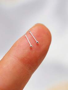 2pcs 925 Sterling Silver Gold Plated Nose Studs, 1.2mm Mini Nose Bone Studs, Small Ball Nose Bone Studs, 24G (0.5mm) Nose Studs - 1.2mm - View 13