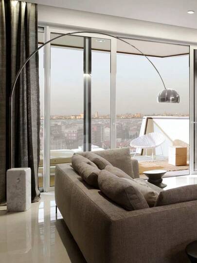 Alpinaluz "ARABELLA" Vloer Lamp Stainless Steel Arch Wit Marble Base Height 240 Cm, Width 220 E27 view 10