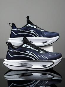 Men's Casual Fashion Sneakers - Lightweight Shock-Absorbing Sole And Breathable Fabric Upper, Gradient Blue/Pink/Purple/Turquoise - Suitable For Fitness, Casual And Outdoor Wear All Year Round - Minimalist Urban Street Style With Shock-Absorbing Design