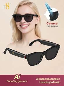 D8 AI Translation Smart Glasses | 110+ Languages Real-Time Translator, Open Ear Audio Eyewear | UV Protection Fashion Glasses With Music Play & Hands-Free Calling | Built-In Mic & Speakers, Voice Control For Easy Operation | Multifunctional Headphone Glasses For Business Meetings & Trade Shows