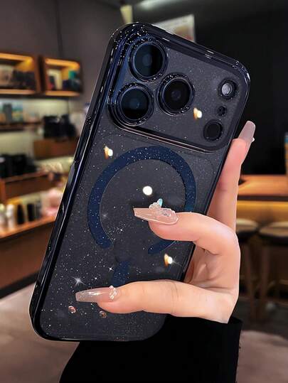 Luksusowe galwanizowane etui ochronne z PC z magnesem kompatybilne z 'em 17 Pro Max, 17 Pro 17 Air 17 16 15 14 13 12 Pro Max 11, etui na telefon z funkcją ładowania bezprzewodowego, odporne na wstrząsy, z osłoną obiektywu