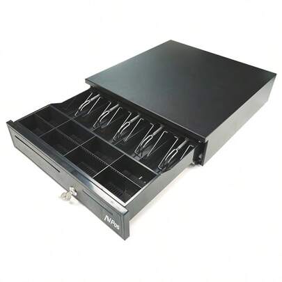 Avpos cash-u280 cajon portamonedas 41cm automatico - 5 posiciones billetes - 8 posiciones monedas - rj11 - color negro