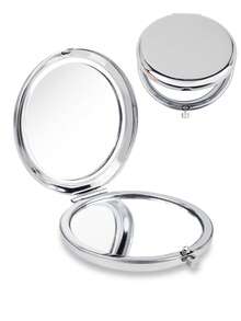 1pc/2pcs Portable Double-Sided Metal Folding Mirror, High Definition Makeup Handheld Compact Mirror,Makeup,Cheap,Room Decor,Vanity,Travel,Bedroom,Makeup Accessories,Mirror,Vanity Mirror,Mini Mirror,Compact Mirror,Mirror Small,Hand Mirror