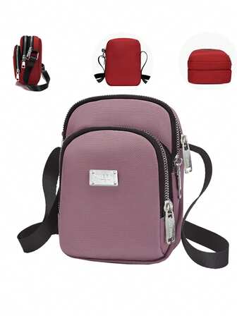 Bolsos de mano pequeños y verticales de tres capas, aptos para todas las estaciones (primavera, verano, otoño e invierno), para hombres y mujeres