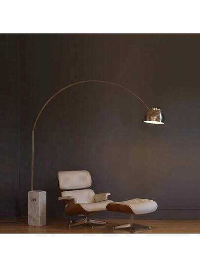 Alpinaluz "ARABELLA" Vloer Lamp Stainless Steel Arch Wit Marble Base Height 240 Cm, Width 220 E27 view 7