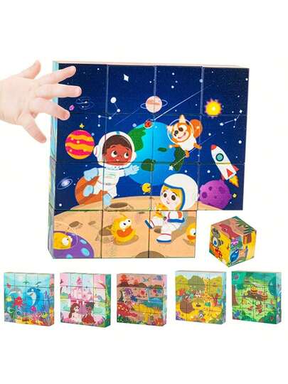 多主题磁性积木，儿童堆叠磁铁，增强儿童的审美动手能力和脑力，儿童建筑玩具，男孩和女孩的圣诞节生日礼物