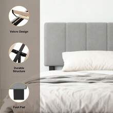 Bed 90 X 200 Cm, Bed Frame With Slatted Frame, Metal Frame, Height-Adjustable Headboard, Storage Space Under The Bed, Durable And Robust, Easy Assembly - 灰色 - 查看 7
