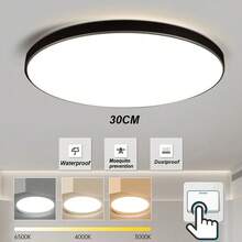 CANMEIJIA Color Changing Ceiling Light, Large Size LED Ceiling Lamp, 3-Color Adjustable 3000K/4000K/6500K/RGB Round Panel Light, Dimmable Color Temperature, 220V, Easy Installation, Suitable For Bathroom/Bedroom/Living Room/Study/Closet/Kitchen/Hallway/Dressing Room/Rental Home/Small Room, Choose Suitable Color Based On Usage Needs - Đèn trần ba màu - Xem 17
