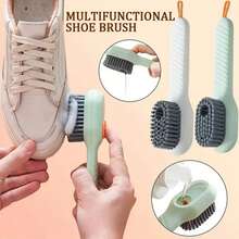 1pc Multi-Functional Shoe Brush With Soap Dispenser, Refillable Liquid Shoe Cleaning Brush, Gardening Tool - Multicolor - View 2