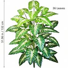 60-132cm(51.96in) Artificial Flowers Calla Lily Horseshoe Leaf Turtle Leaf Bobcat Leaf Fake Plant Ornamental Holiday Home Office Decoration