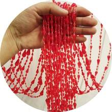 - Cortina de abalorio de acrlico para puertas colgantes, con borlas y separador de habitacin, decoracin de visualizacin para puerta, ventana, sala de estar, boda 042 caf, 39x 78 - 99.1An x 199.9Al cm (1 Paneles) + 042rojo - Ver 4