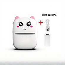 Mini Thermal Printer With A Roll Of Paper/5 Rolls Of Papers, Instant Print, Wireless, Compatible With IOS/Android, With 1200mAh Rechargeable Lithium Polymer Battery, USB Dual Power - Pink - View 12