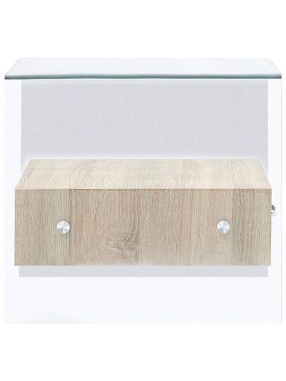 VidaXL Coffee Tafel Drawer 50x50x45 Cm Tempered Glass view 6