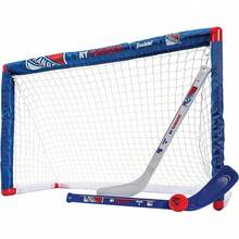 Conjuntos de Mini Hockey de la  de Franklin Sports - Conjunto de Combo de Portería de Hockey de Rodilla, Pelota y 2 Palos de Hockey - Red de Portería Mini - Conjuntos de Hockey Oficiales de la - Rangers de Nueva York - Ver 10
