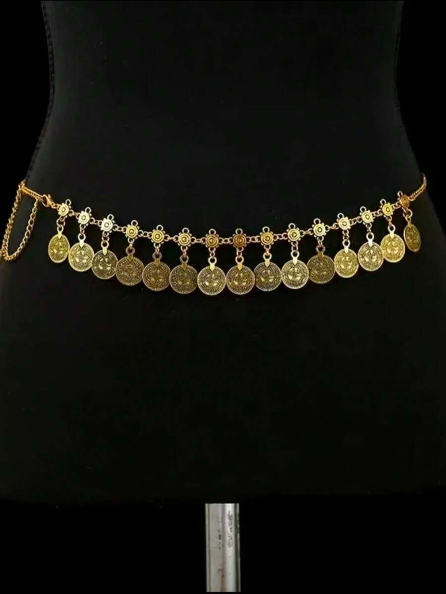 Metal Chain Tassel Waist Chain, Punk Design Vintage Pendant Versatile Accessory,