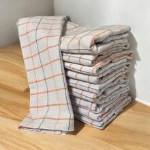 Set Of 15 Plain Checkered Kitchen Towels (No Pattern) 41x65 Cm Napkins With Wide Hem - Nhiều màu - Xem 3