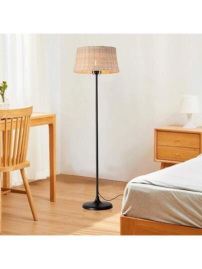 Alpinaluz "SERENA" Vloer Lamp, made Natural Bamboo Wicker, Cord Switch E27 Base Living Room Bedroom view 4