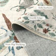1 Stück super weicher Schlafzimmerteppich, beige Insekten bedruckter waschbarer dekorativer Teppich für Wohnzimmer, Esszimmer rutschfeste dünne Matte, fleckresistenter moderner großer Teppich, geeignet für Flur, Küche, Waschraum, Bad, Dorm, Sofa, Schlafzimmer, Wohnzimmer, Waschtisch, Stuhl, Dorm Teppich, Modischer Teppich, Raumdekoration, Valentinstag Geschenk, Heimdekoration, Schlafzimmerdekoration