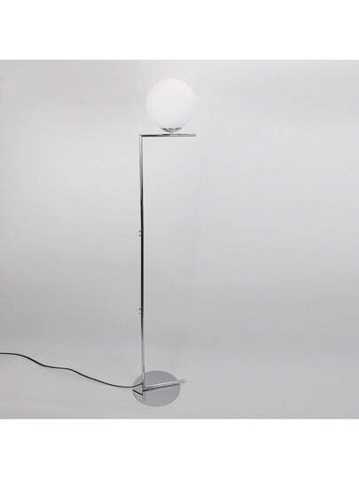 Alpinaluz E27 Spherical Vloer Lamp, Wit Glass Chrome Metal, Moderne Nordic ⌀22cm, Living Room Bedroom view 4