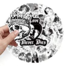 50 piezas Pegatinas de estilo gótico punk - Impermeables, calcomanías reutilizables para portátiles, guitarras, coches, botellas de agua, bicicletas, etc. - Arte de graffiti en blanco y negro, rellenos de calcetines para niños, decoraciones navideñas para el hogar, decoraciones navideñas