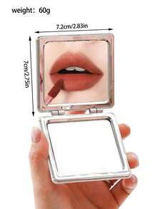 1 pezzo Specchio da trucco bifacciale, nuovo stile Ins con design a pois scintillanti, fiocco di perle, lettera inglese, cuore, pizzo floreale sexy, candela, farfalla di lusso colorata e brillante, specchio compatto portatile e pieghevole, strumento cosmetico, specchio a mano, specchio da tasca, specchio decorativo per casa, viaggio, matrimonio, festa, compleanno, regalo