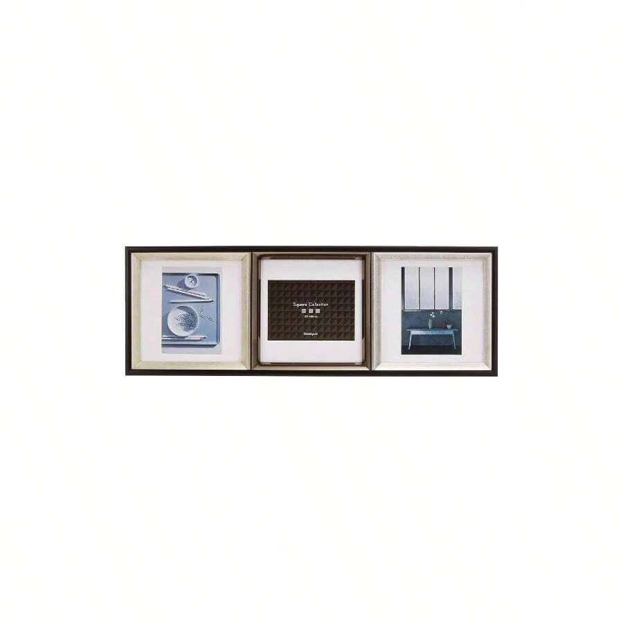 マルチフォトフレーム 3面 木目調 フ - TP - 220 - BR - 金属調 - チェックする 1