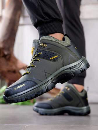 1 par herrskor för utomhusbruk, 2025 höst/vinter nya halkfria reseskor, höga utomhusskor för fritidsbruk, vandringskängor för utomhusbruk, herrstövlar, korta stövlar, slitstarka sportskor med tjock sula, storlek 39-46