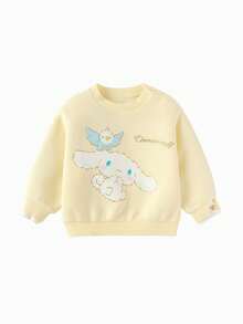 Balabala Kuromi Young Girl Layered Sweatshirt, 2025 Autumn Winter Mall Edition, Warm Casual Top - Moth Yellow - View 1