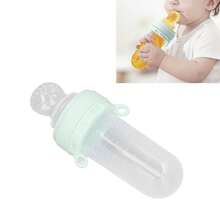 Comedero para bebé de silicona suave, cuchara exprimible, chupete de fruta, alimentación segura y fácil para recién nacidos, utensilios infantiles libres de BPA. - verde menta - Ver 8