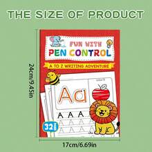 32 páginas Cuaderno de trabajo de preescolar para practicar el alfabeto - Con ayudas visuales interesantes (manzana, etc.), práctica de escritura fácil, excelente regalo educativo para la lectura, escritura y habilidades motoras finas tempranas - Multicolor - Ver 11