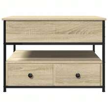 vidaXL Couchtisch Sonoma-Eiche 70x50x50 cm aus Holzwerkstoff und Metall