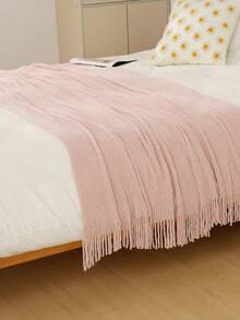 1pc Soft Knitted Blanket, Sofa Decor Knit Throw Blanket, Office Nap Blanket, Suitable For Daily Use