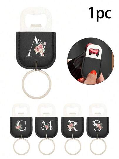 1 pieza Abridor de botellas de llavero de cuero sintético, con patrón de iniciales, llavero de abridor de botellas de cuero 2 en 1, regalo para padrinos de boda, llavero/abridor de botellas, recuerdos de fiesta, regalos prácticos para hombres, regalos para papá, regalos para novio, regalos de cumpleaños, adecuado para todas las estaciones, recuerdos de boda, regalos para padrinos, regalos de aniversario, regalos de Navidad, regalos de Pascua, llavero de cuero sintético, estilo vintage retro, llavero de moda para hombres, abridor de botellas de cerveza, accesorio unisex para regalo