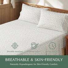 Black Sheets, Deep Pocket, 1800 Thread Count, Soft Breathable, Cute Printed Boho Farmhouse Bed Sheets, Up To 18 Inch - Tangerine - View 5