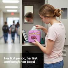 Primo Lines Period Bag For School \U2013 Compact Discreet Tampons &Amp; Pad Pouch With Waterproof Lining, Cute &Amp; Stylish Period Pouches For Teen Girls For School And Travel, First Period Kit (Shark Gifts) - Màu tím - Xem 2