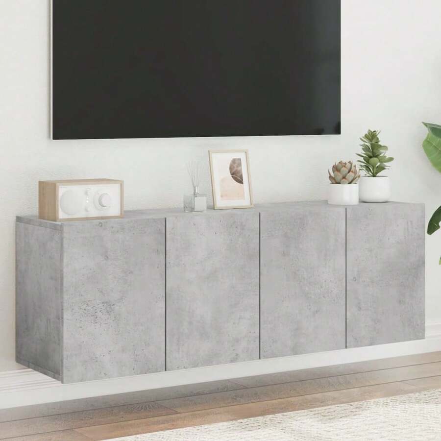 vidaXL 2 Stück TV-Wandschränke in Betongrau, 60x30x41 cm