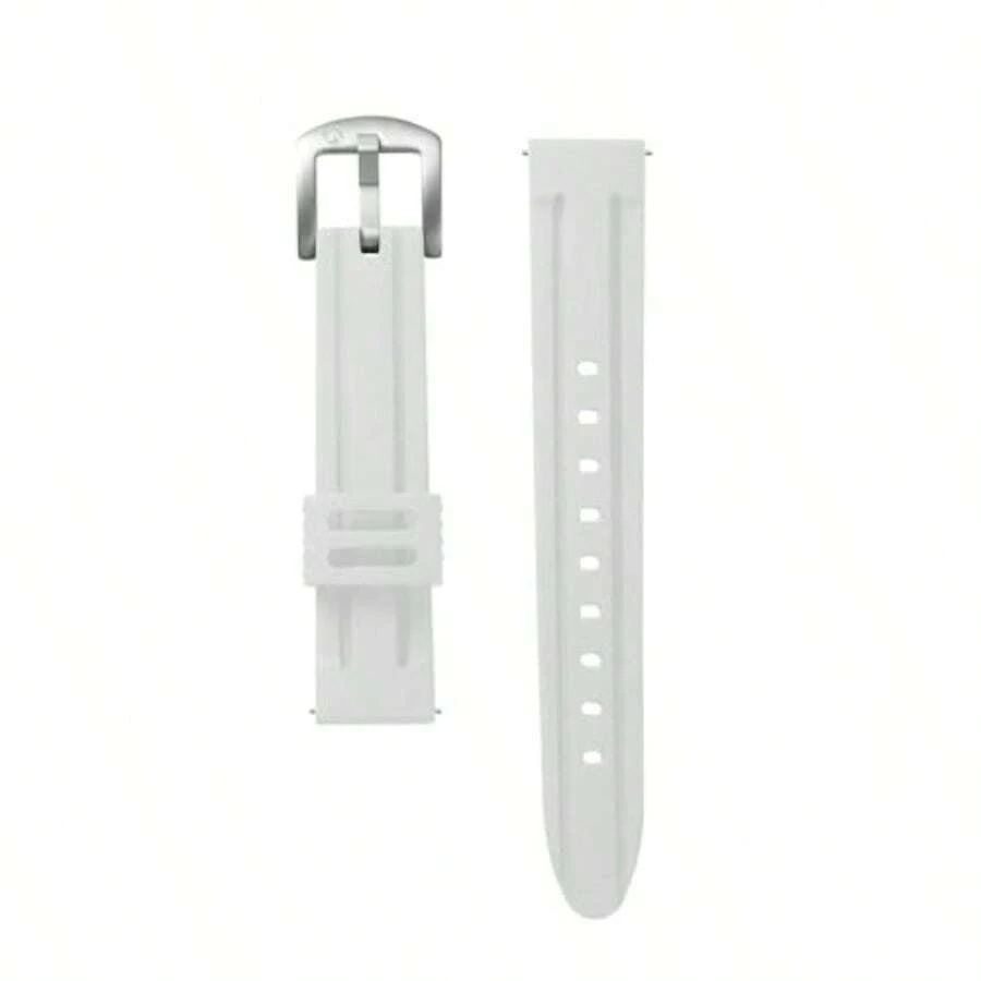Women's Liberty Band White Silicone Strap Stainless Steel Buckle Watch Band White 18mm