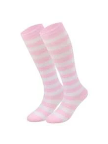 1 Pair Women's Striped Knee-High Socks, Striped Socks For Cosplay, European And American Sports & Casual Style, Calf Socks - Multicolor - View 28