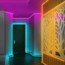 1pc 1m/2m/3m/5m/10m/15m/20m RGB 5050 Color Changing LED Strip Light With 24-Key IR Remote Controller, Adjustable Color & Brightness, Flashing Modes, Suitable For Bedroom, Desk, Home, Room, Stairs, Game Room, Bar, TV Background, Camping, DIY Decor - Multicolor Light - View 8