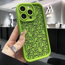 Funda de teléfono de moda [Funda de teléfono de gato] Funda de teléfono con dibujo simple de gato para Samsung Galaxy S25 S24 S23 S22 S21 S20 FE Ultra Plus 4G 5G Note 20 Pro A73 A71 A55 A54 A53 A52 A51 A34 A33 A32 A23 A14 A13 A12 A06 Diseño de cubierta de capa de protección de lente suave para chicas mujeres TPU suave a prueba de golpes más protectora y femenina - 1 pieza - Ver 6