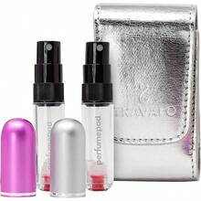 CZ Travalo Pod Pure Perfume Atomizer Duo W/Pouch LeakProof And TSA Approved For Air Travel Reusable Airtight EasyFill Mini Pump Sprayer Clear Body Lid Colors Silver Perfect Pink 2 Pack 6108 - BạcHoàn HảoHồng - Xem 1