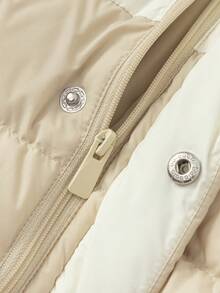 Balabala Chaqueta acolchada con capucha de ajuste holgado para bebés niños, Edición de invierno 2025, Abrigo cálido